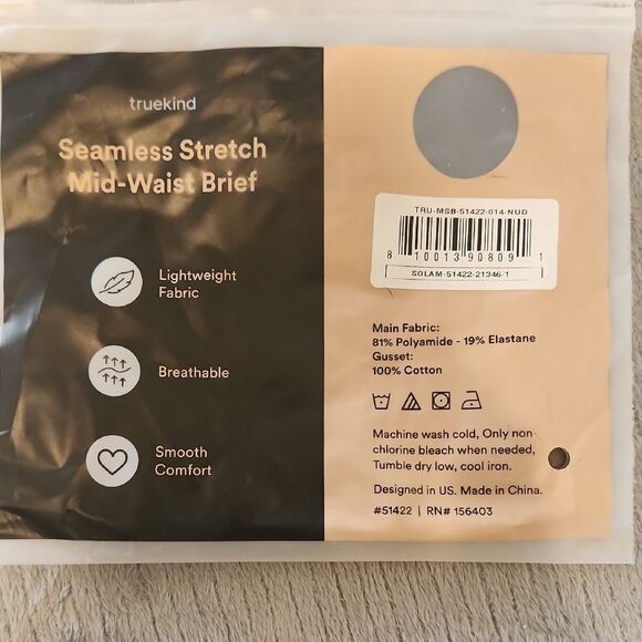 Truekind Shapermint Seamless Stretch Mid-Waist Brief One Size 0-14 - Picture 2 of 4